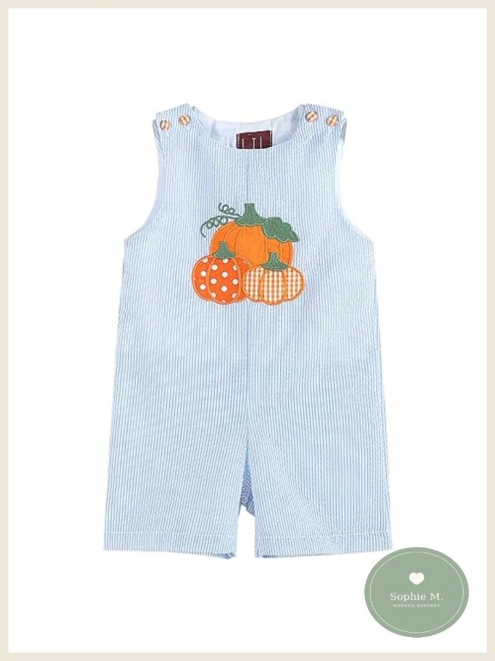 Baby Boy Pumpkin Shortalls Overalls Cotton Romper Fall Thanksgiving